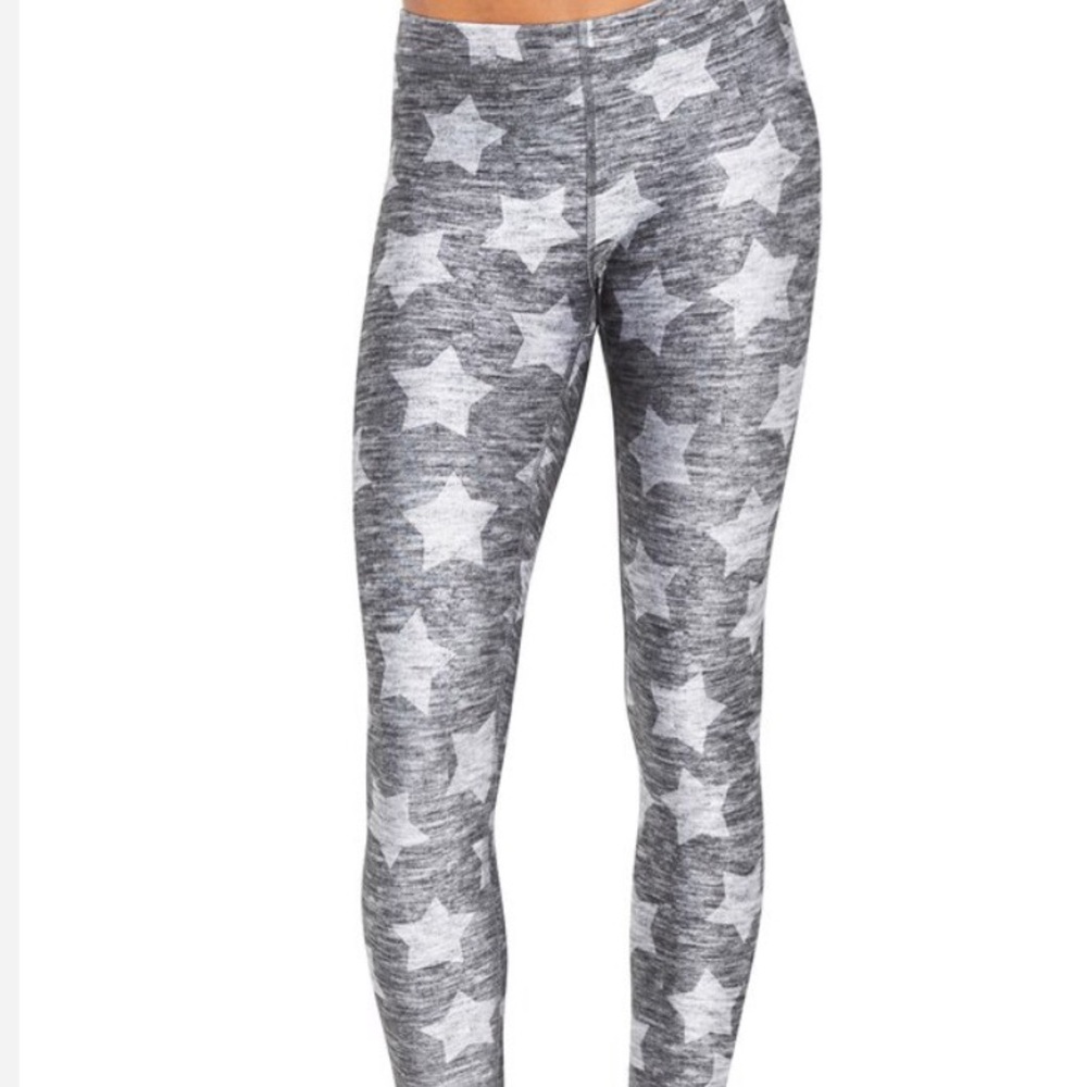 Heather gray star leggings